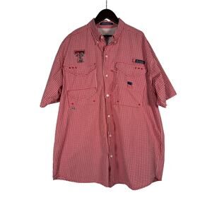 Texas Tech Red Raiders Shirt Mens XL Red SS Vented NCAA Columbia Fishing PFG